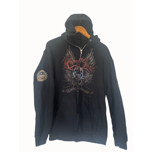 Kid Rock Rebel Soul Black Hoodie Sweatshirt Womens M 80% Cotton 20% Polyester - Picture 1 of 12